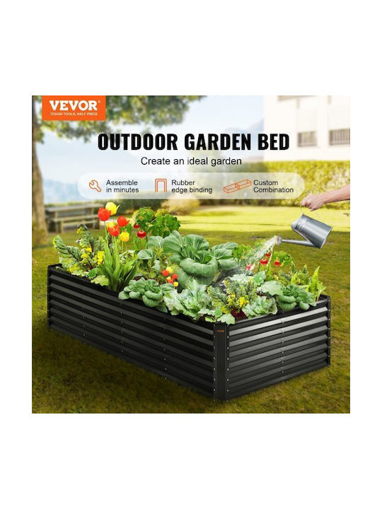 Vevor Γλάστρα Μεταλλική Σκούρο Γκρι 240x120x60εκ.