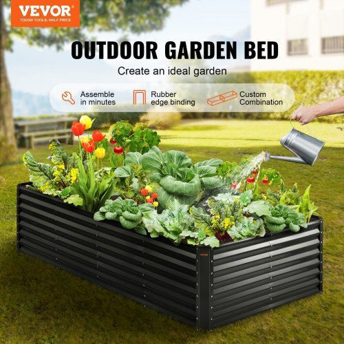 Vevor Γλάστρα Μεταλλική Σκούρο Γκρι 240x120x60εκ.