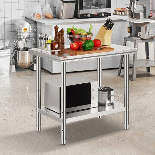 Vevor Ανοξείδωτο Τραπέζι Μ60xΒ90xΥ80cm