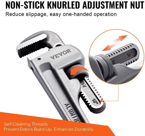 Vevor French Wrench with Adjustable Opening 18mm and Anti-Slip Handle 457.2mm