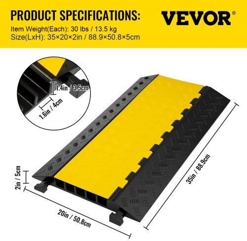 Vevor Cable Protector Black WCGXB000000000001V0 1 Piece
