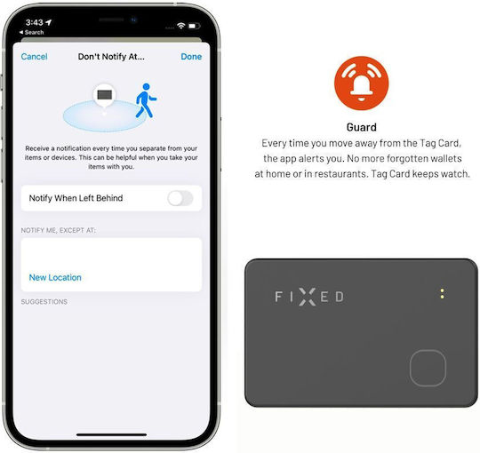 Fixed Tag Card With Find My Support Apple Find My Μαύρο Επαναφορτιζόμενο