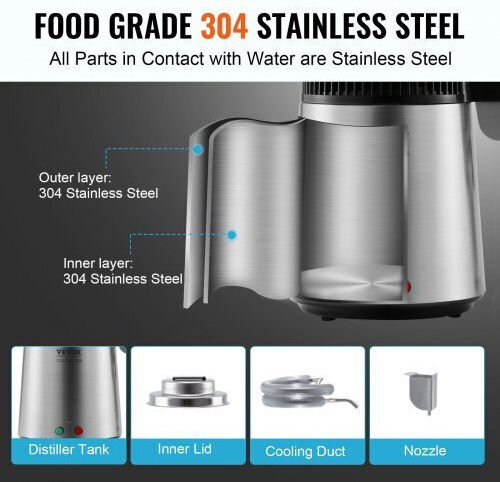 Vevor 4L Water Distiller Stainless Steel Interior Countertop Bxgzlsjys4ld2tk5lv2