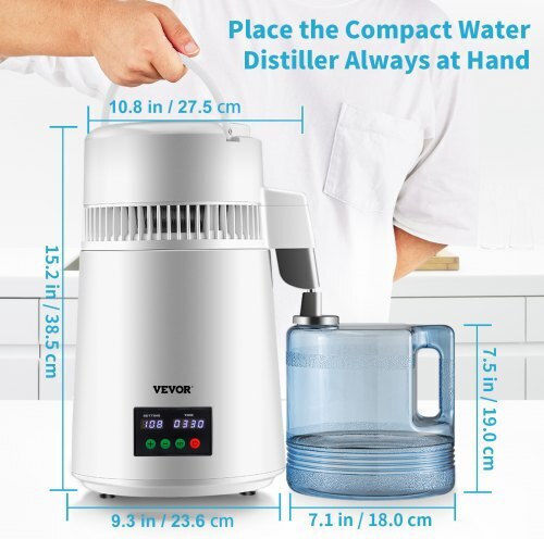 Vevor 4L Water Distiller with Time & Temperature Display White D1lh4l1lh220vy79gv2