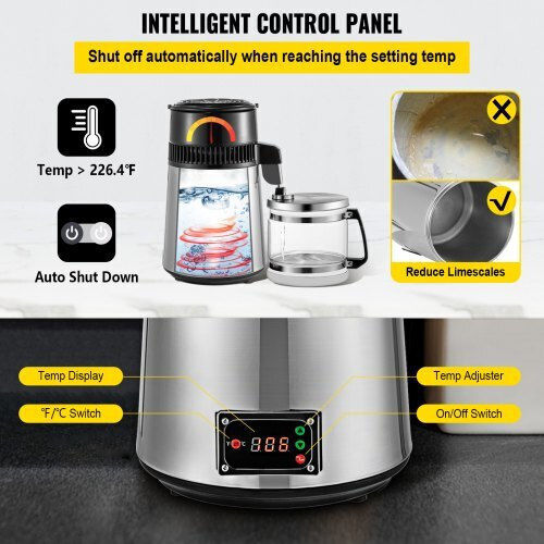Vevor Water Distiller 750w 4l Adjustable Temperature Kitchen Zlsjsc-3bxglysdwkv2