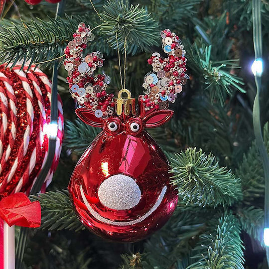 Hängender Rentier Ornament Rot Set 3Stück