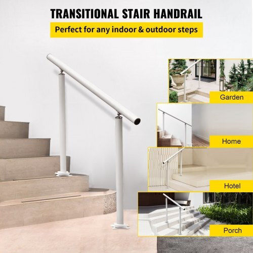 Vevor 4ft Adjustable White Aluminum Outdoor Stair Handrail Lzltfs4ycygbsdlz1v0