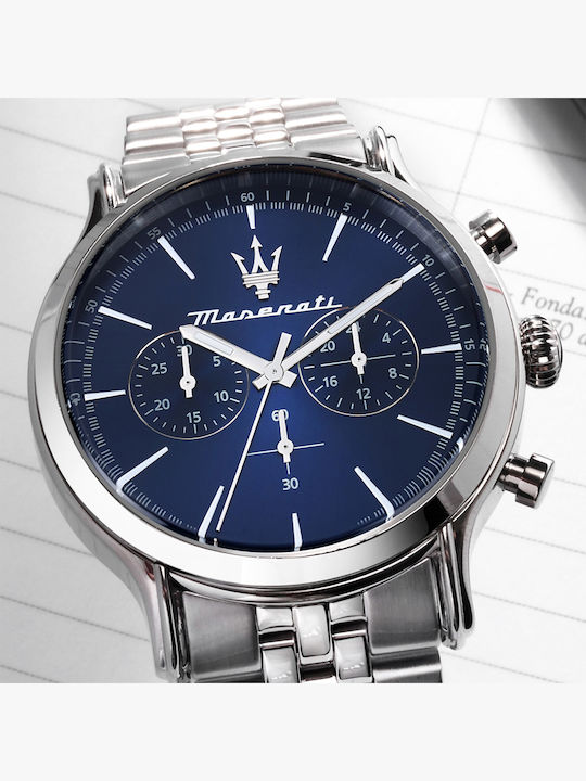 Maserati Men's Watch 42mm Battery with Silver Metal Bracelet