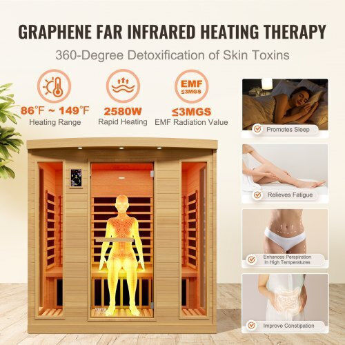 Vevor Infrarot Sauna Für 3-4 Personen Innenbereich