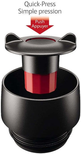 Tefal Travel Mug Glass Thermos Stainless Steel 500ml Red with Mouthpiece