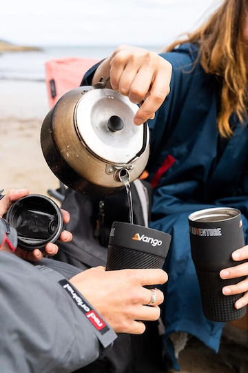 Vango Magma Mug Short B05162 Ποτήρι Θερμός Ανοξείδωτο 240ml Μαύρο με Επιστόμιο