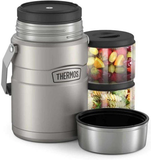 Thermos Lunchbox Isolierte Lunchbox Inox Silber 1390ml 1Stück