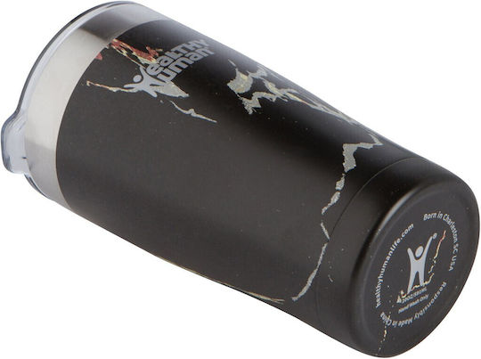 Healthy Human Cruiser Glass Thermos Stainless Steel BPA Free 591ml Black Onyx with Straw