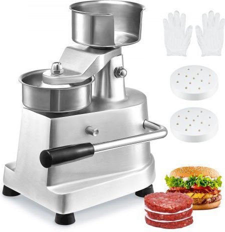 Vevor Professional Burger Press Machine 100mm/4" Stainless Steel Patty Press with 1000 Patty Papers