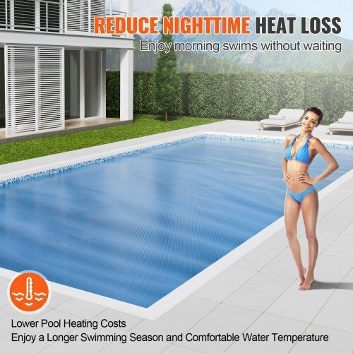 Vevor Solar Protective Pool Cover Parallelogram Blue 853.44x426.72cm