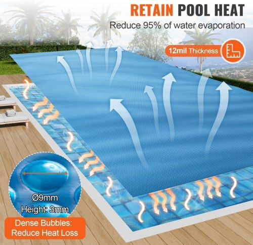 Vevor Solar Protective Pool Cover Parallelogram Blue 853.44x426.72cm