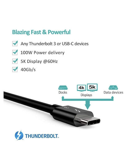 Choetech Thunderbolt 3 Cable 100W 0.7m