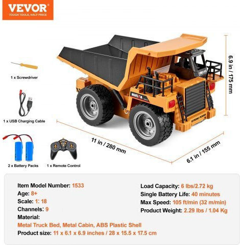 Vevor Remote Controlled Truck 4WD