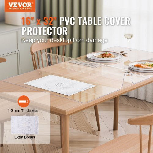 Transparenter Tischschutz Vevor PVC 16x32 Zoll 1,5mm Zfxpvczb16x34d7uov0