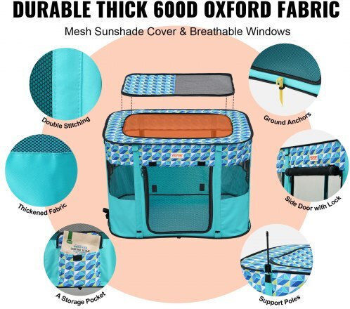 Vevor Foldable Park Dog & Cat Octagon made of Fabric 81.28 x 81.28 x 81.28cm