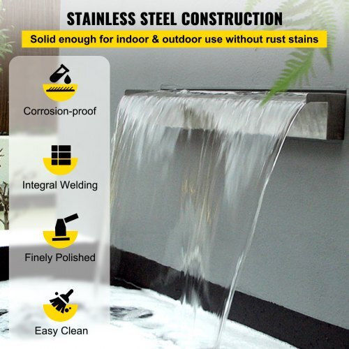 Vevor Pool Waterfall made of Stainless Steel 29.972x11.43x7.874cm Silver