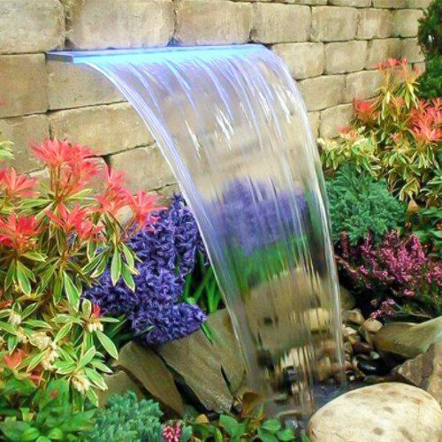 Vevor Cascadă de piscină cu iluminare LED 91.948x8.128x20.574cm Portocaliu