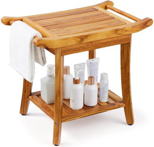 Vevor Boden Badezimmerregal Hölzernes 56x37x47cm Beige