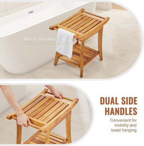 Vevor Boden Badezimmerregal Hölzernes 56x37x47cm Beige