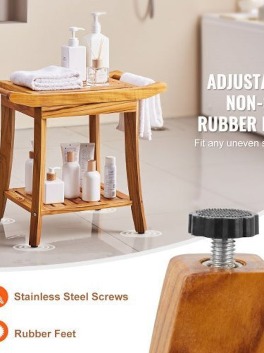 Vevor Επιδαπέδια Ραφιέρα Μπάνιου Ξύλινη 56x37x47cm Μπεζ