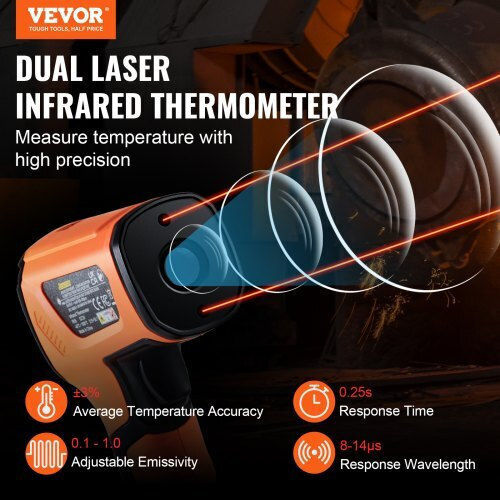 Vevor Infrared Thermometer 0°C to 40°C with Distance Ratio 50:1 HWCWYSZBG5002W23QV9