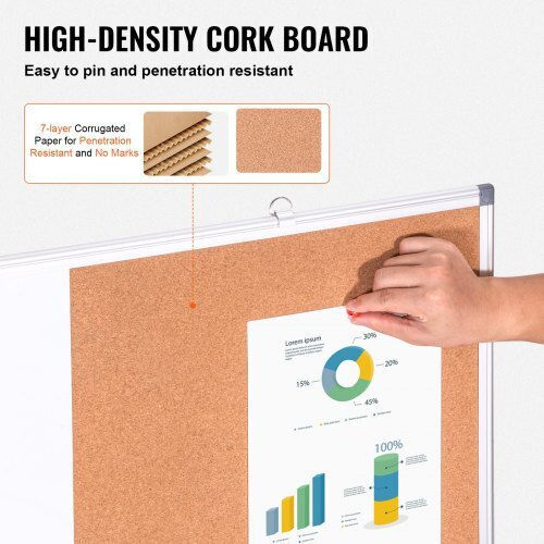 Vevor Cork Notice Board 91.44x60.96cm