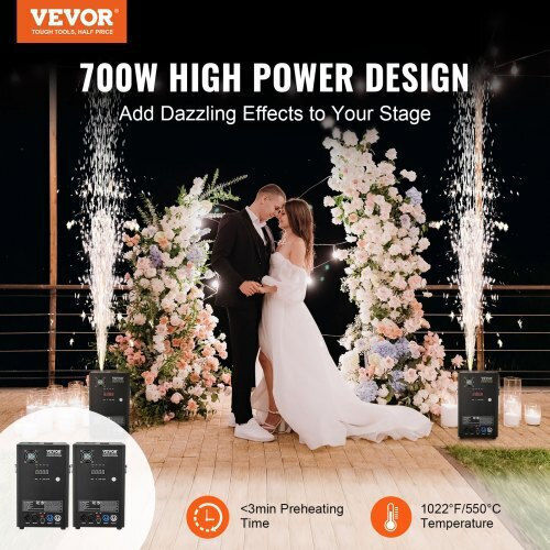 Vevor Sparks Machine 700W Wireless Remote