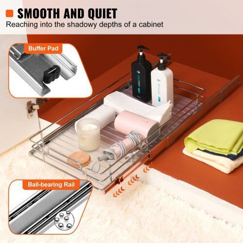 Vevor Raft Pentru Dulap Inox 27.94x53.34cm Argintiu
