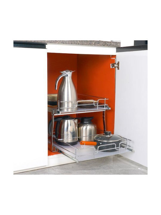 Double Shelf Vevor 48x51cm Heavy Duty Chrome Sliding Kitchen Bathroom Cabinets Hgs220w21d15hsw3pv0