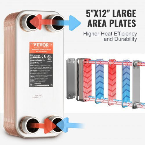 Εναλλάκτης Θερμότητας Vevor 30 Πλακών 5"x12" Ανοξείδωτος Χάλυβας 316l Qhbshrq51230hdk92v0