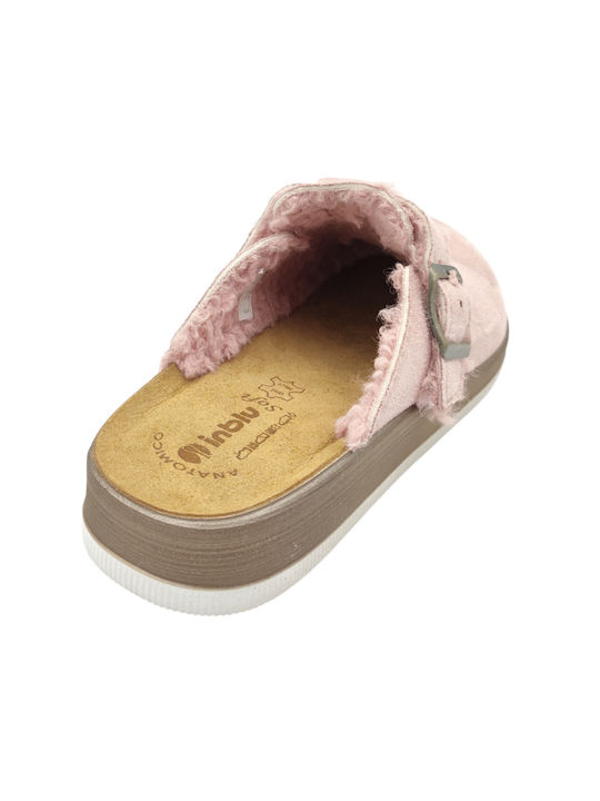 Inblu Anatomical Leather Women's Slippers Pink/Brown