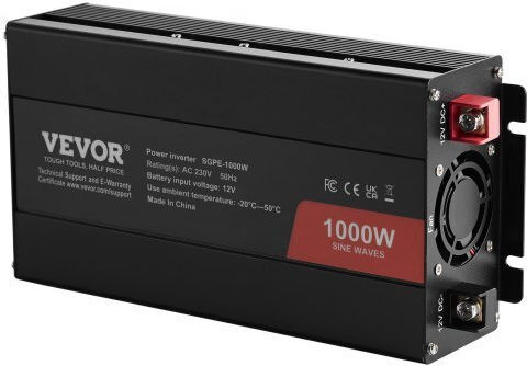 Vevor Καθαρός Ημιτονοειδής Μετατροπέας 1000w Dc12v Ac230v Τηλεχειριστήριο Ce Fcc Czxnbq1000wcilwt2v2