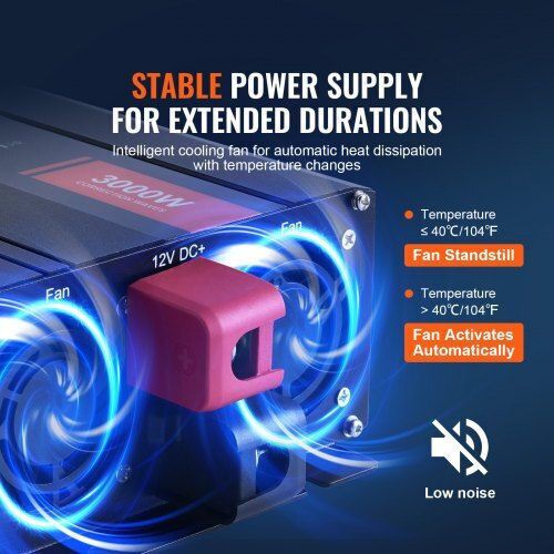 Vevor модифициран синусоидален инвертор 3000W DC12V AC230V LCD екран CE FCC XZXNBQ3000WX61GMMV2