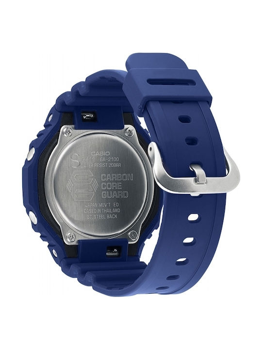 Casio G-Shock Analog/Digital Men's Watch 48.7mm Chronograph Battery with Purple Rubber Strap