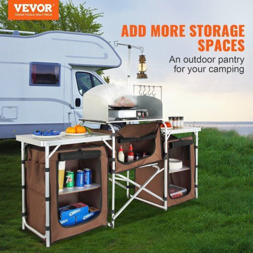 Vevor Aluminium Campingmöbel Für Camping Plegbares Schrank 174x176x46cm Braun