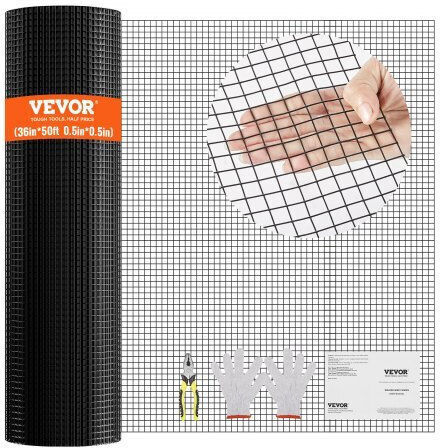 Vevor Συρματόπλεγμα Γαλβανιζέ Μαύρο 12.7m
