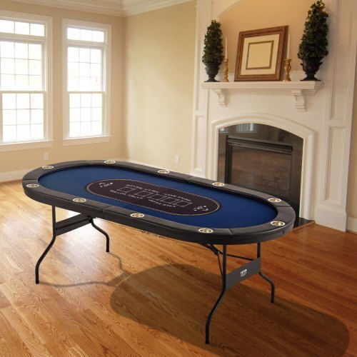 Vevor 84" Oval Casino 10-Person Folding Poker Table