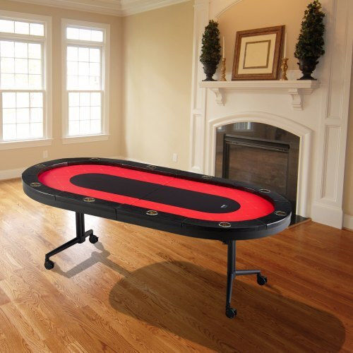 Vevor 10-Person Folding Poker Table with Cup Holders & Padded Rails 90" Oval Casino