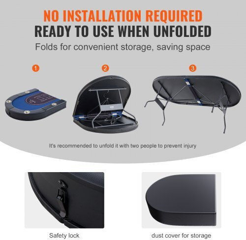 Vevor 72" Oval Casino 8-Person Folding Poker Table