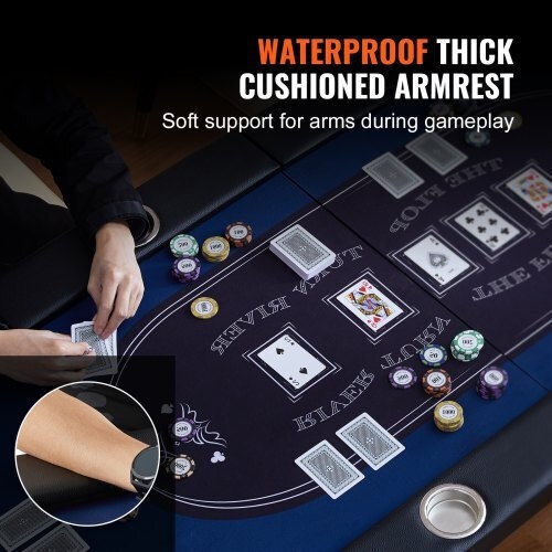 Vevor 84" Oval Casino 10-Person Folding Poker Table