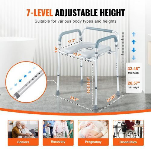 Vevor Toilettenstuhl mit Rückenlehne 5800ml WLLGS350BLRZ8J6E0V0