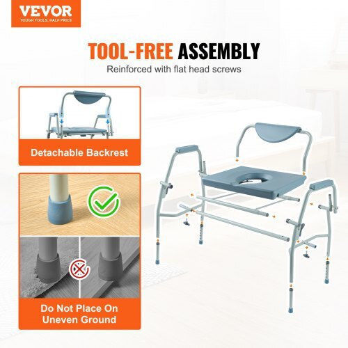 Vevor Καρέκλα Τουαλέτας με Πλάτη 7ml WLKBSGYZD1009SMAXV0