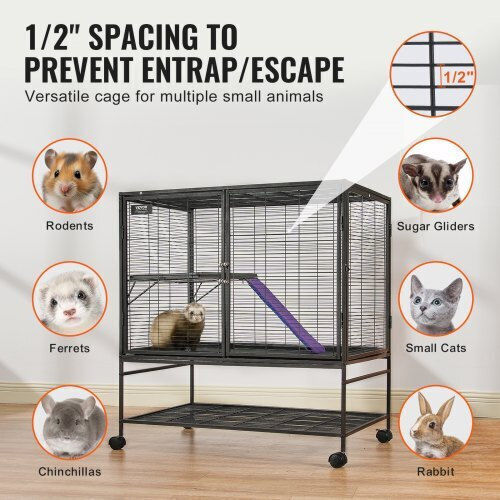 Small Animal Cage 2 Levels Wheels Tray Vevor 39" Jsxdl362439if6cogv0