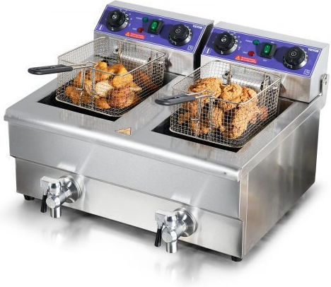 Vevor Elektrische Fritteuse Doppel 6kW Kapazität 2x11.6lt