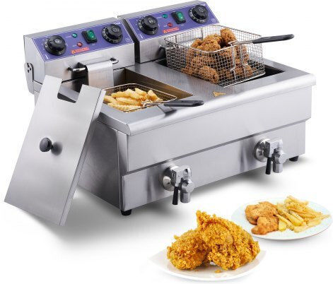 Vevor Elektrische Fritteuse Doppel 6kW Kapazität 2x11.6lt